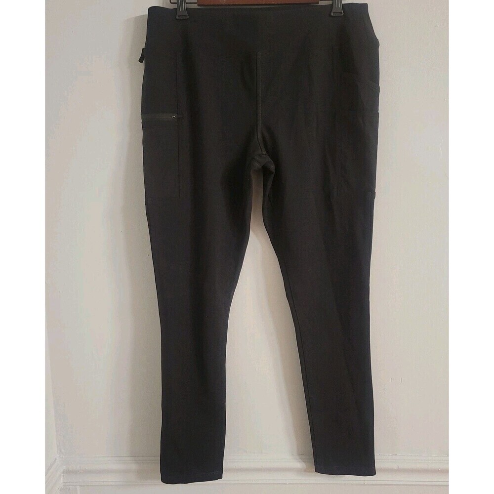 Carhartt Size Large (12/14) Black Elastic Waist Pull On Ankle Leggings Gym‎ Jog